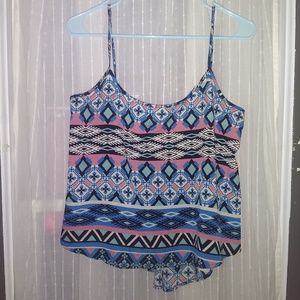Women's tribal open back shirt